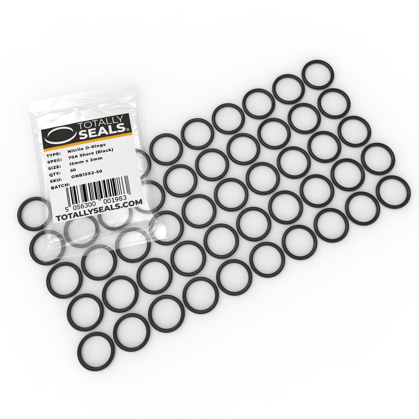 15mm x 2mm (19mm OD) Nitrile O-Rings - Totally Seals®