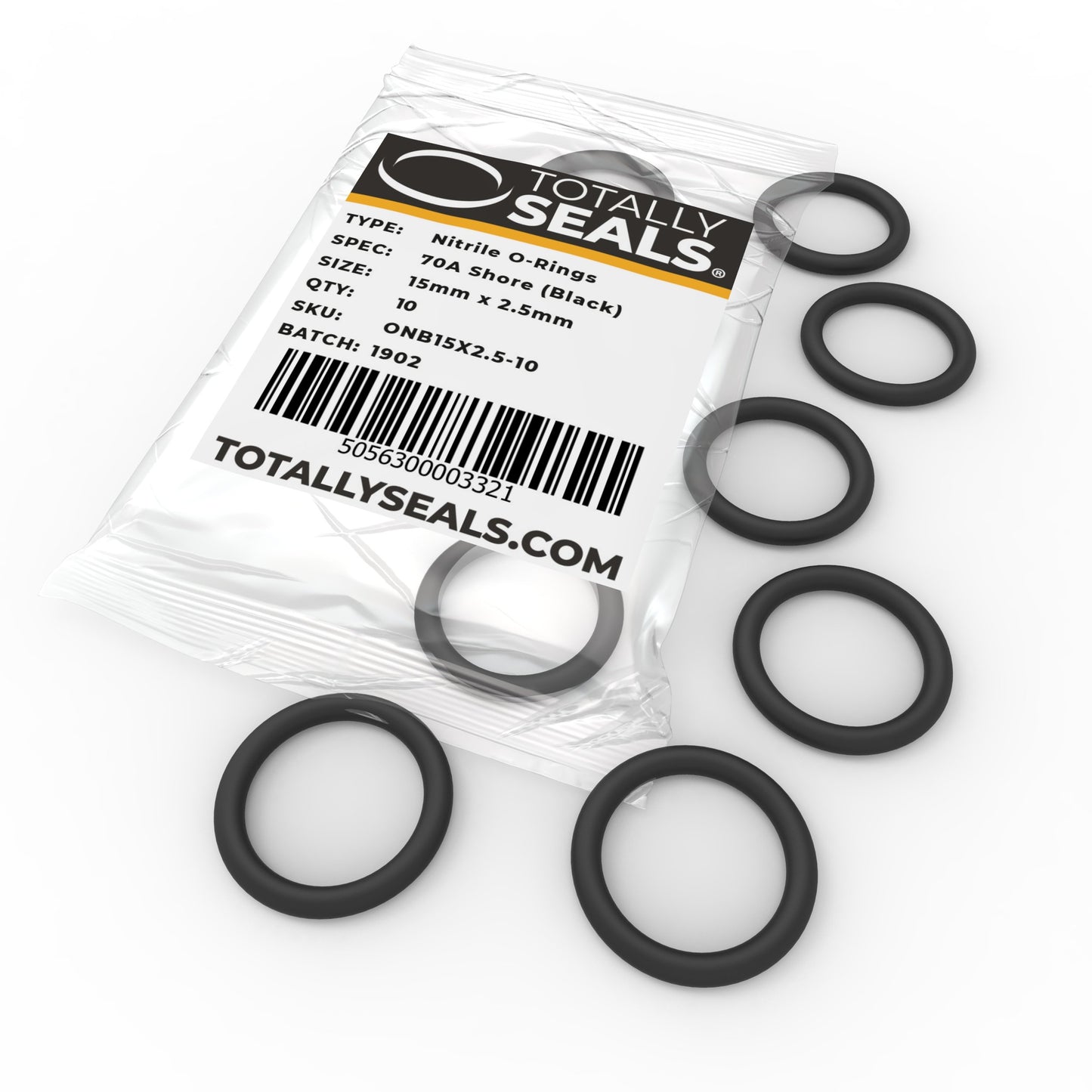 15mm x 2.5mm (20mm OD) Nitrile O-Rings - Totally Seals®