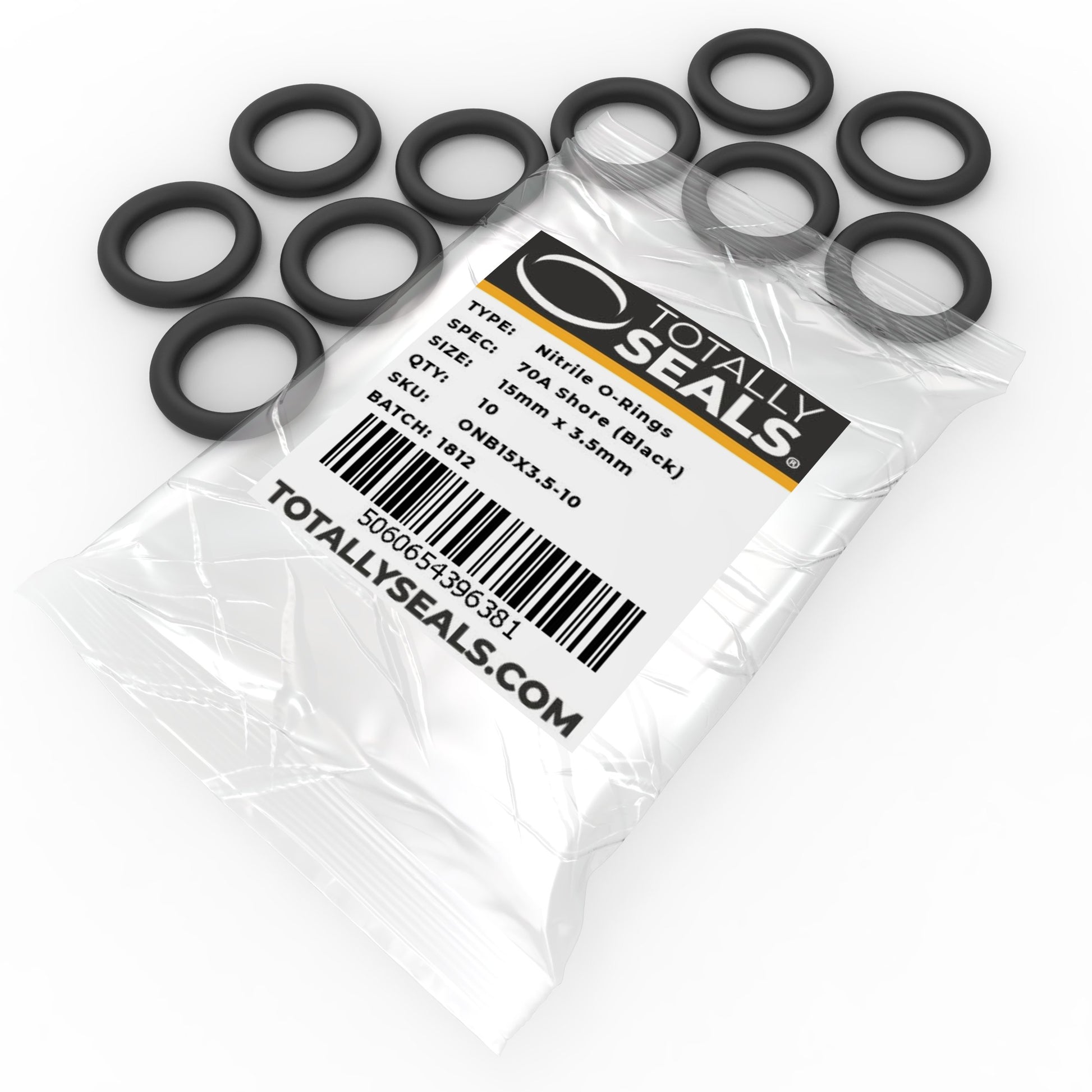 15mm x 3.5mm (22mm OD) Nitrile O-Rings - Totally Seals®