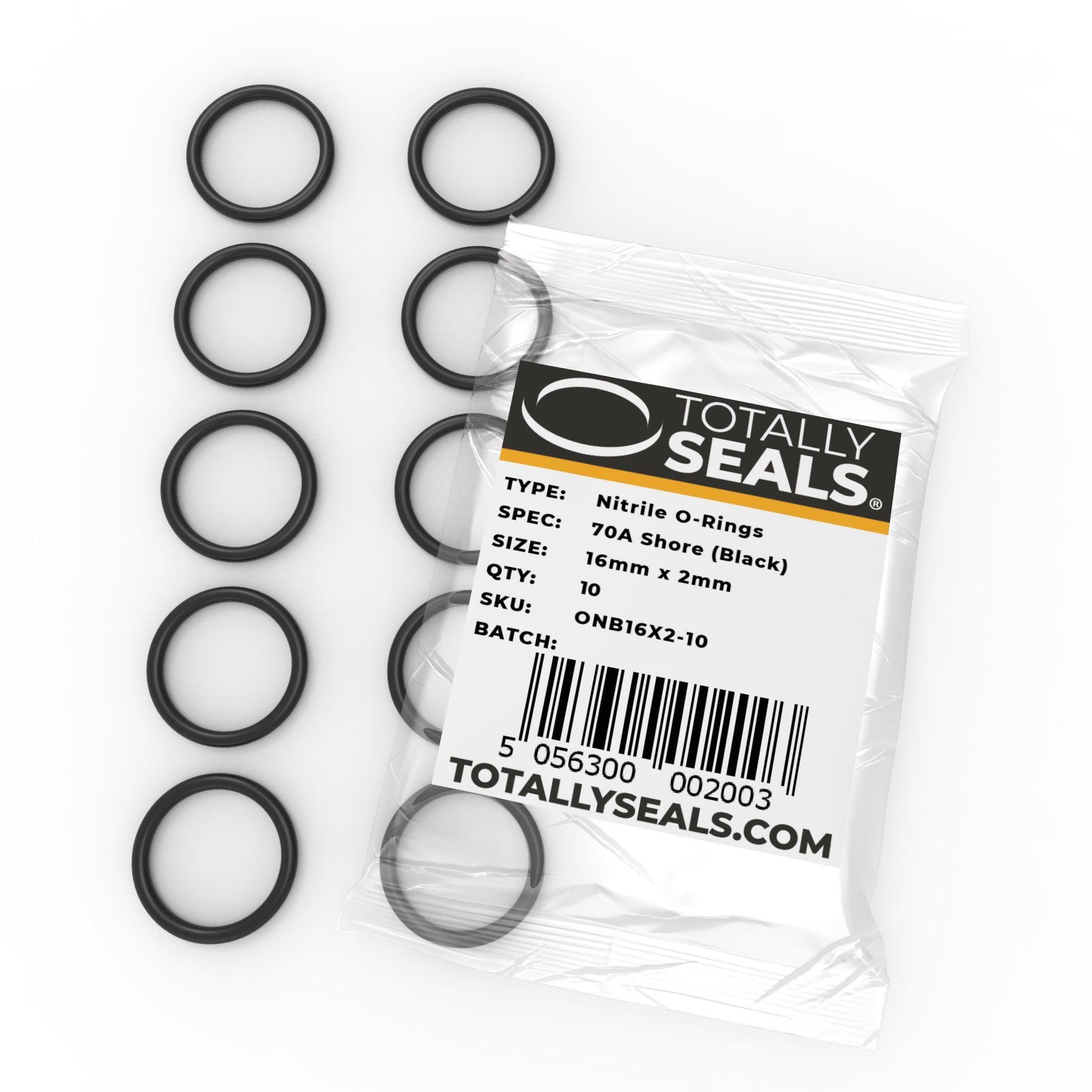 16mm x 2mm (20mm OD) Nitrile O-Rings - Totally Seals®