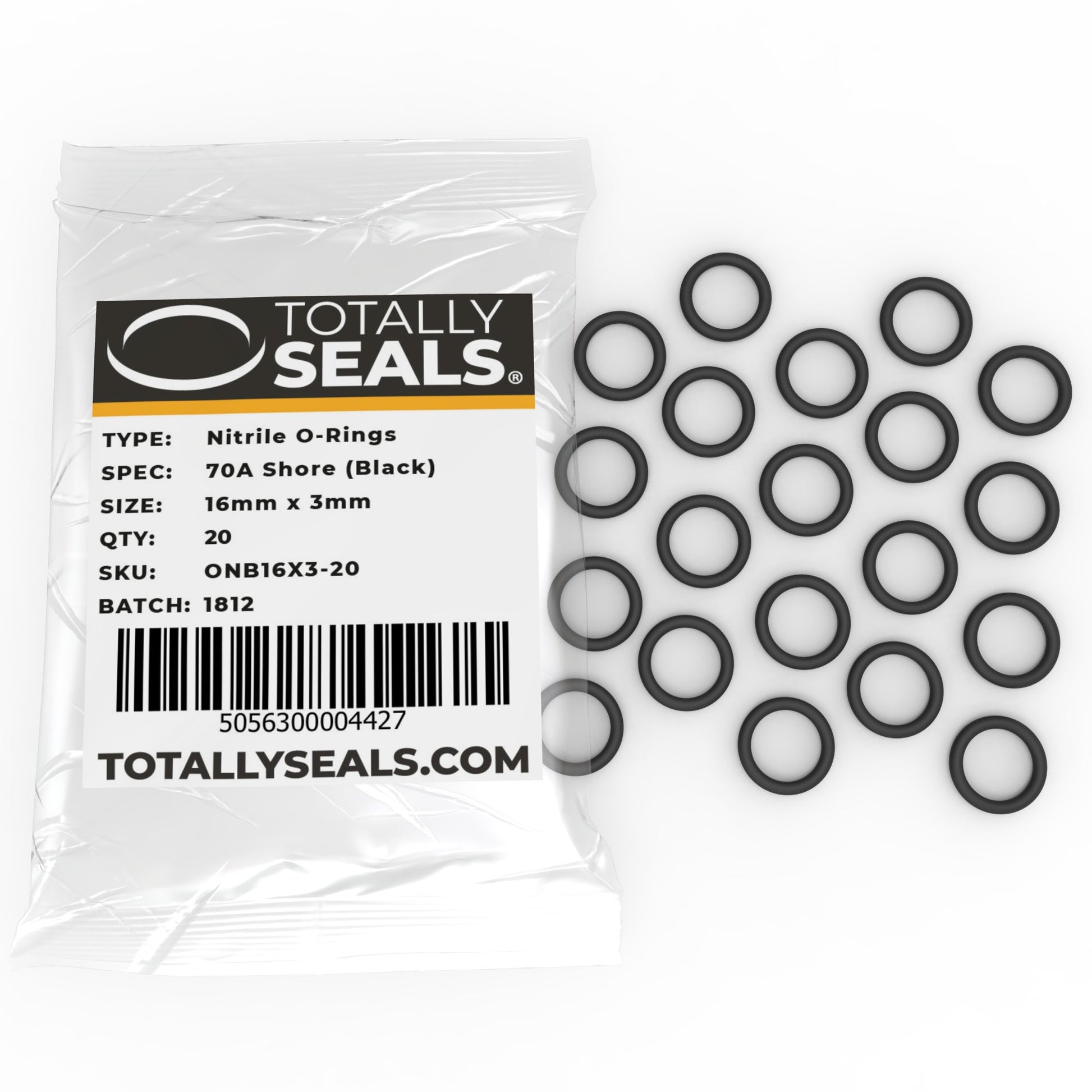 16mm x 3mm (22mm OD) Nitrile O-Rings - Totally Seals®