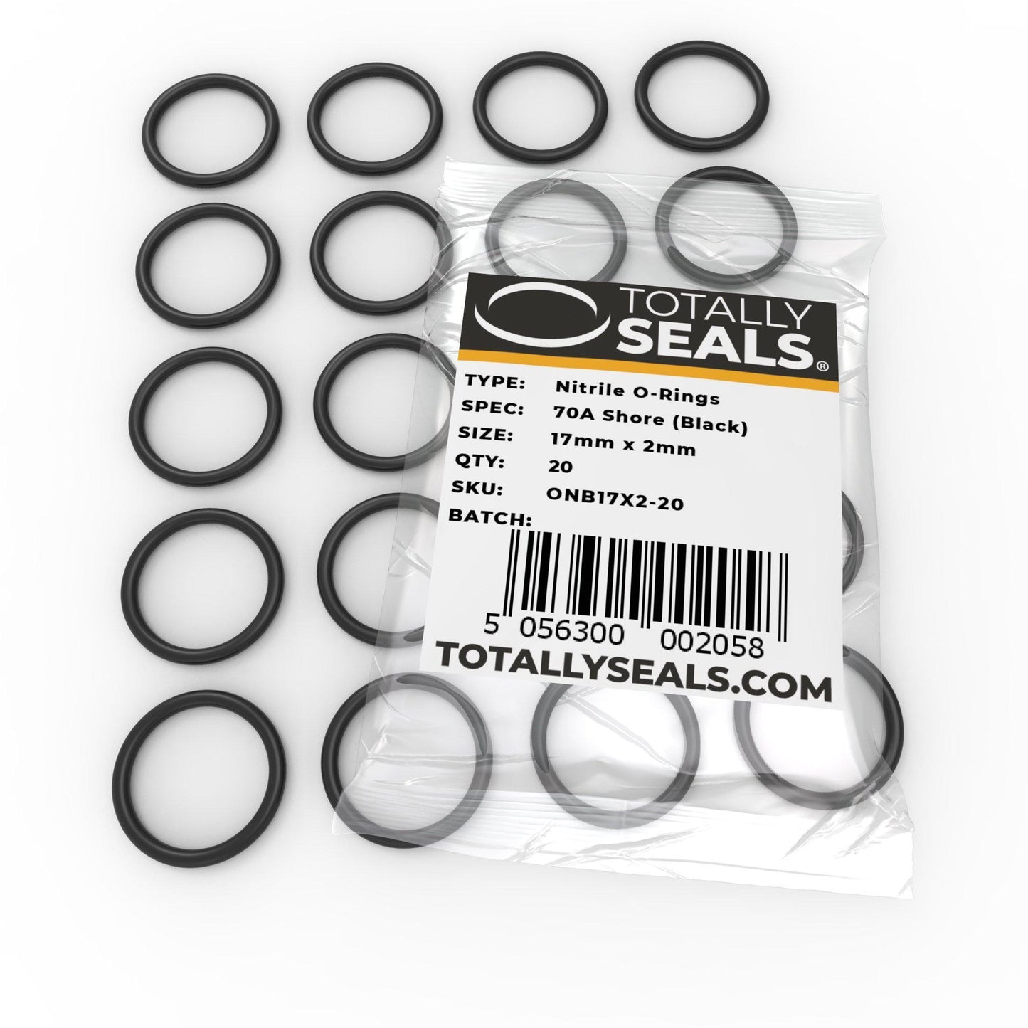 17mm x 2mm (21mm OD) Nitrile O-Rings - Totally Seals®