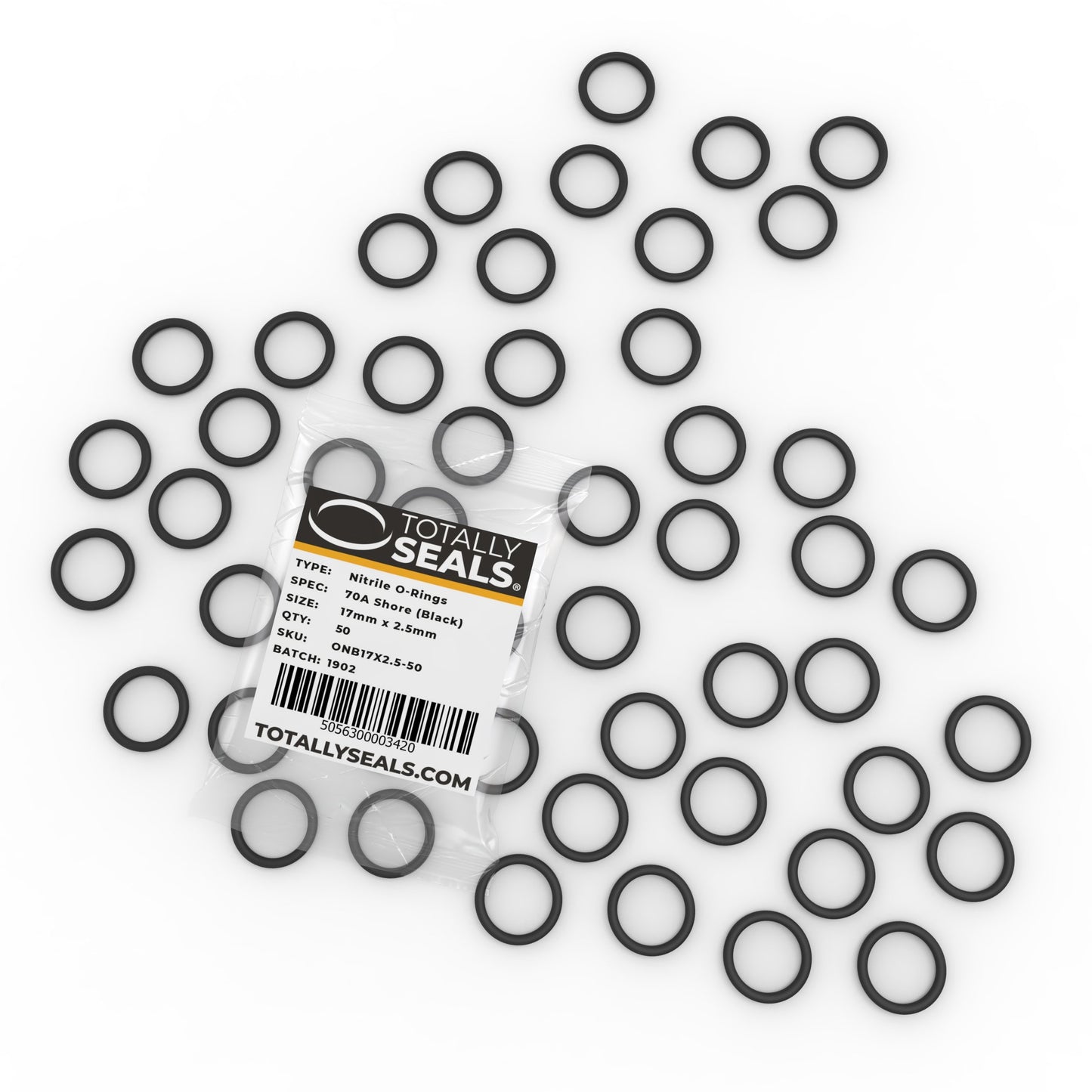 17mm x 2.5mm (22mm OD) Nitrile O-Rings - Totally Seals®