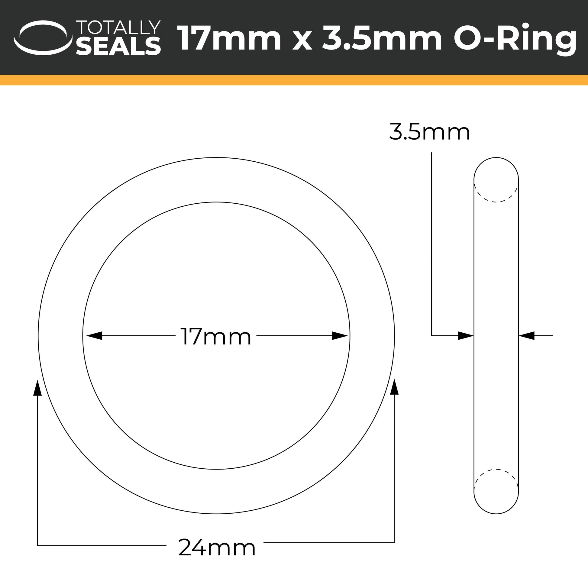 Stainless Steel O-Ring - 16mm x 2.5mm - 20 Pack