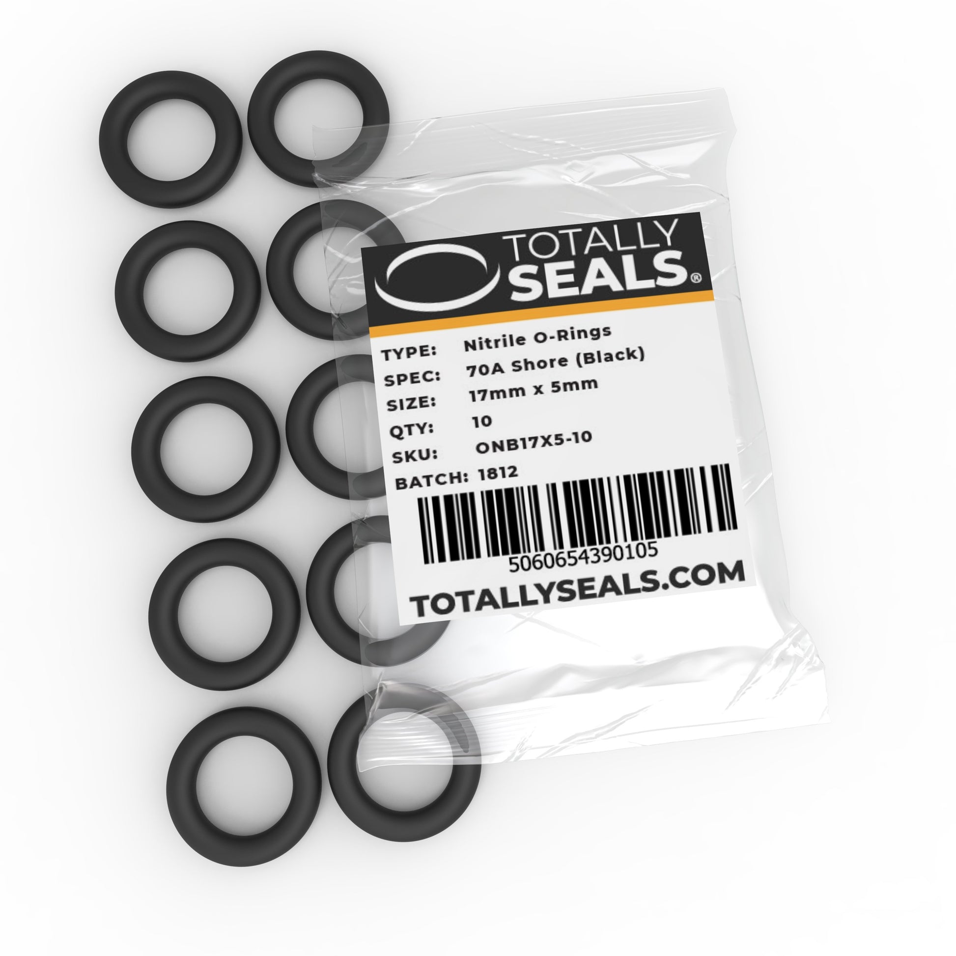 17mm x 5mm (27mm OD) Nitrile O-Rings - Totally Seals®