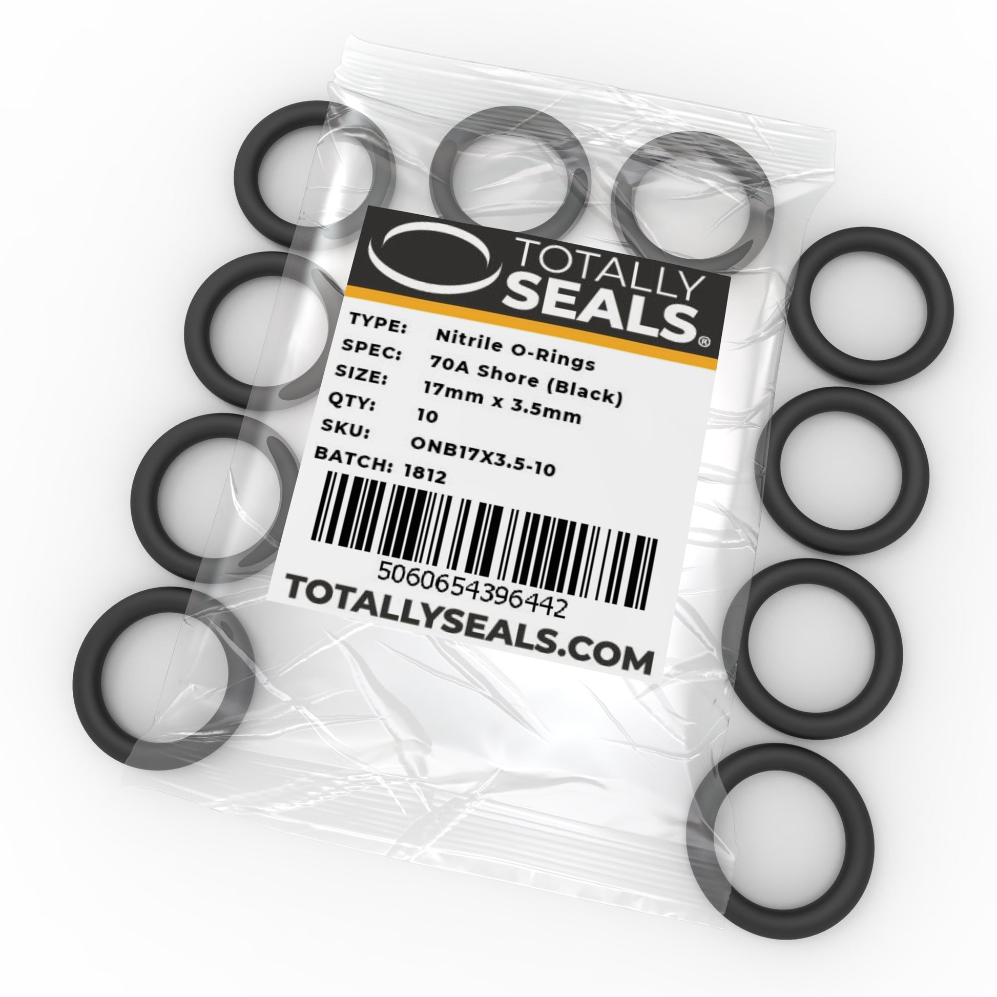 17mm x 3.5mm (24mm OD) Nitrile O-Rings - Totally Seals®