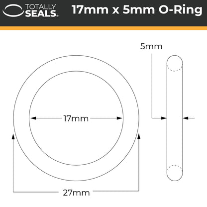 17mm x 5mm (27mm OD) Nitrile O-Rings - Totally Seals®