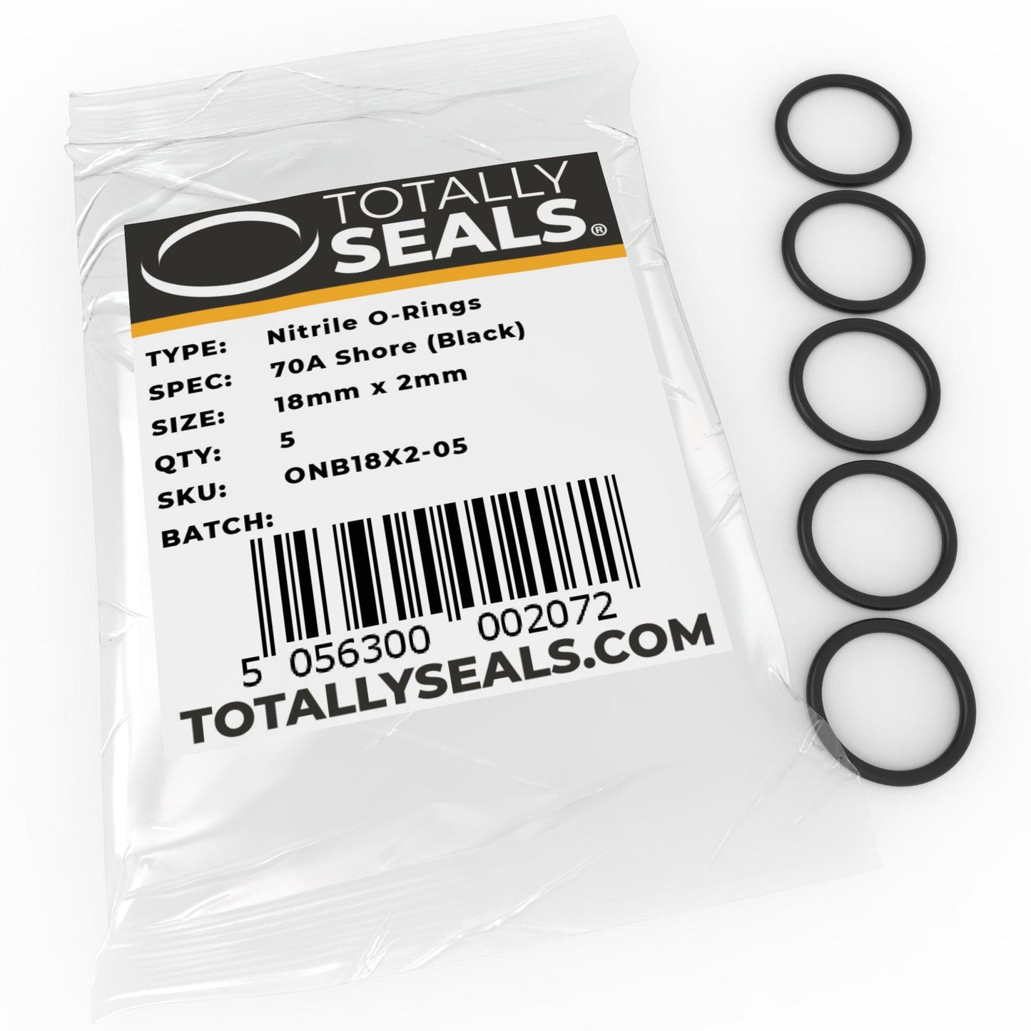 18mm x 2mm (22mm OD) Nitrile O-Rings - Totally Seals®