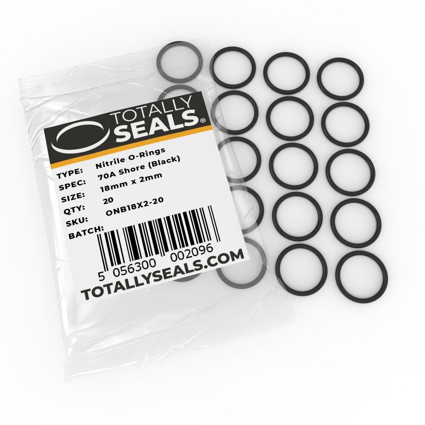 18mm x 2mm (22mm OD) Nitrile O-Rings - Totally Seals®