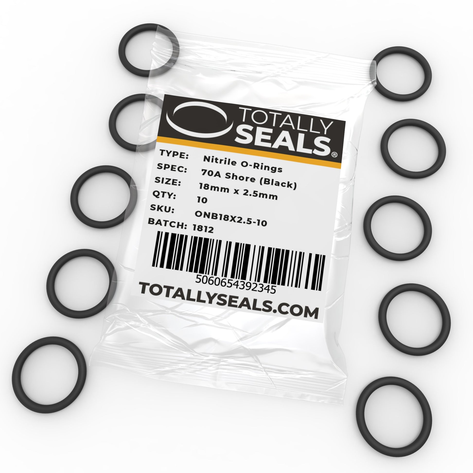 18mm x 2.5mm (23mm OD) Nitrile O-Rings - Totally Seals®