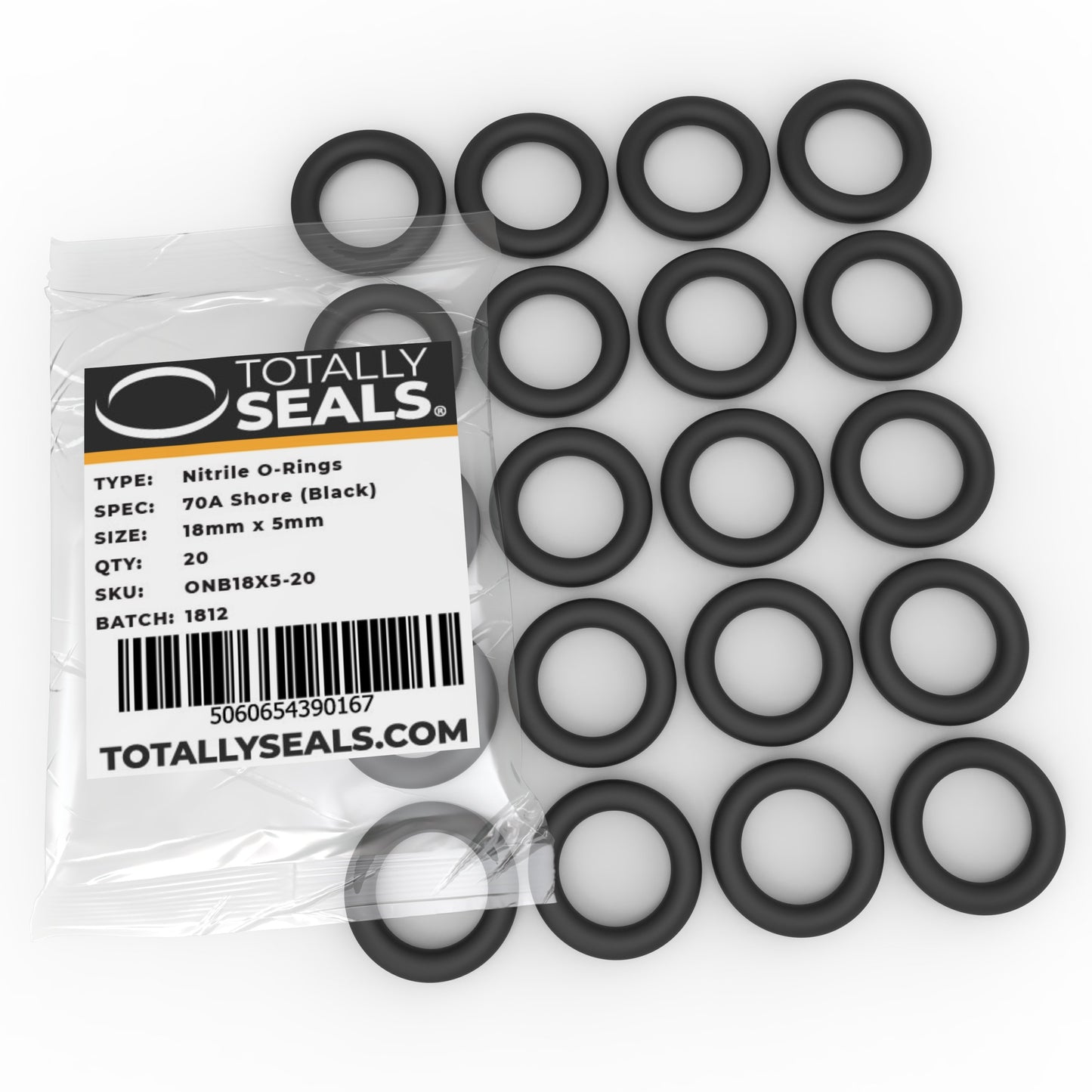 18mm x 5mm (28mm OD) Nitrile O-Rings - Totally Seals®