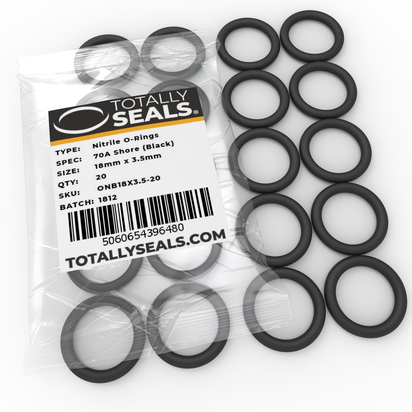 18mm x 3.5mm (25mm OD) Nitrile O-Rings - Totally Seals®