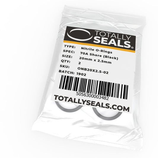 20mm x 2.5mm (25mm OD) Nitrile O-Rings - Totally Seals®