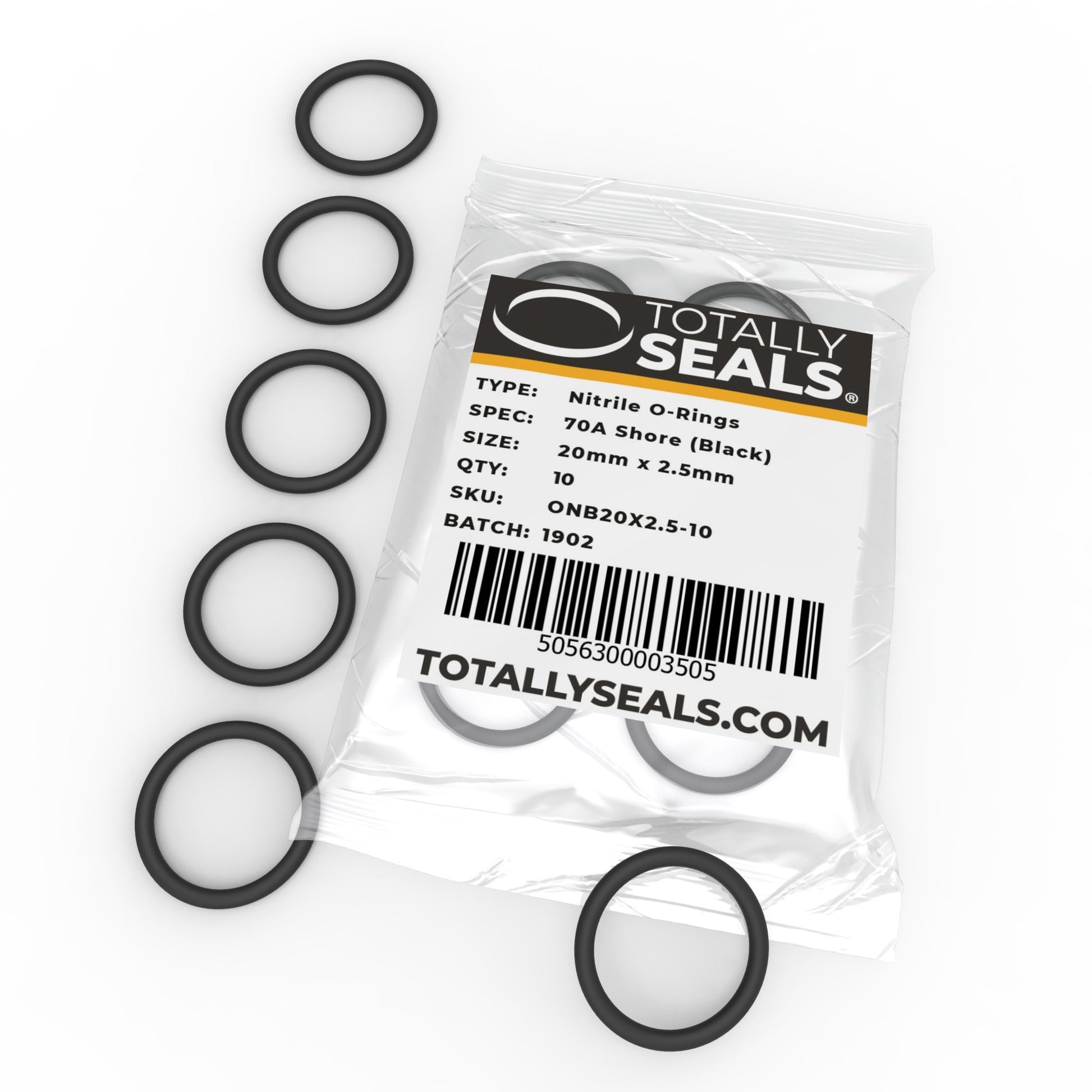 20mm x 2.5mm (25mm OD) Nitrile O-Rings - Totally Seals®