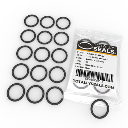 20mm x 2.5mm (25mm OD) Nitrile O-Rings - Totally Seals®