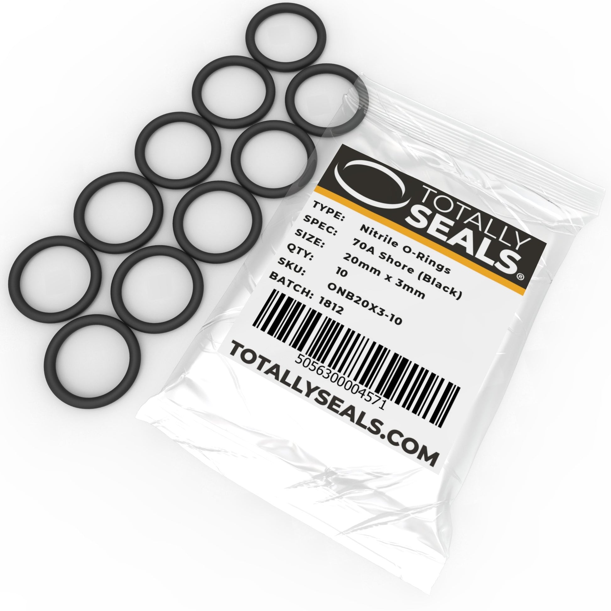 20mm x 3mm (26mm OD) Nitrile O-Rings - Totally Seals®