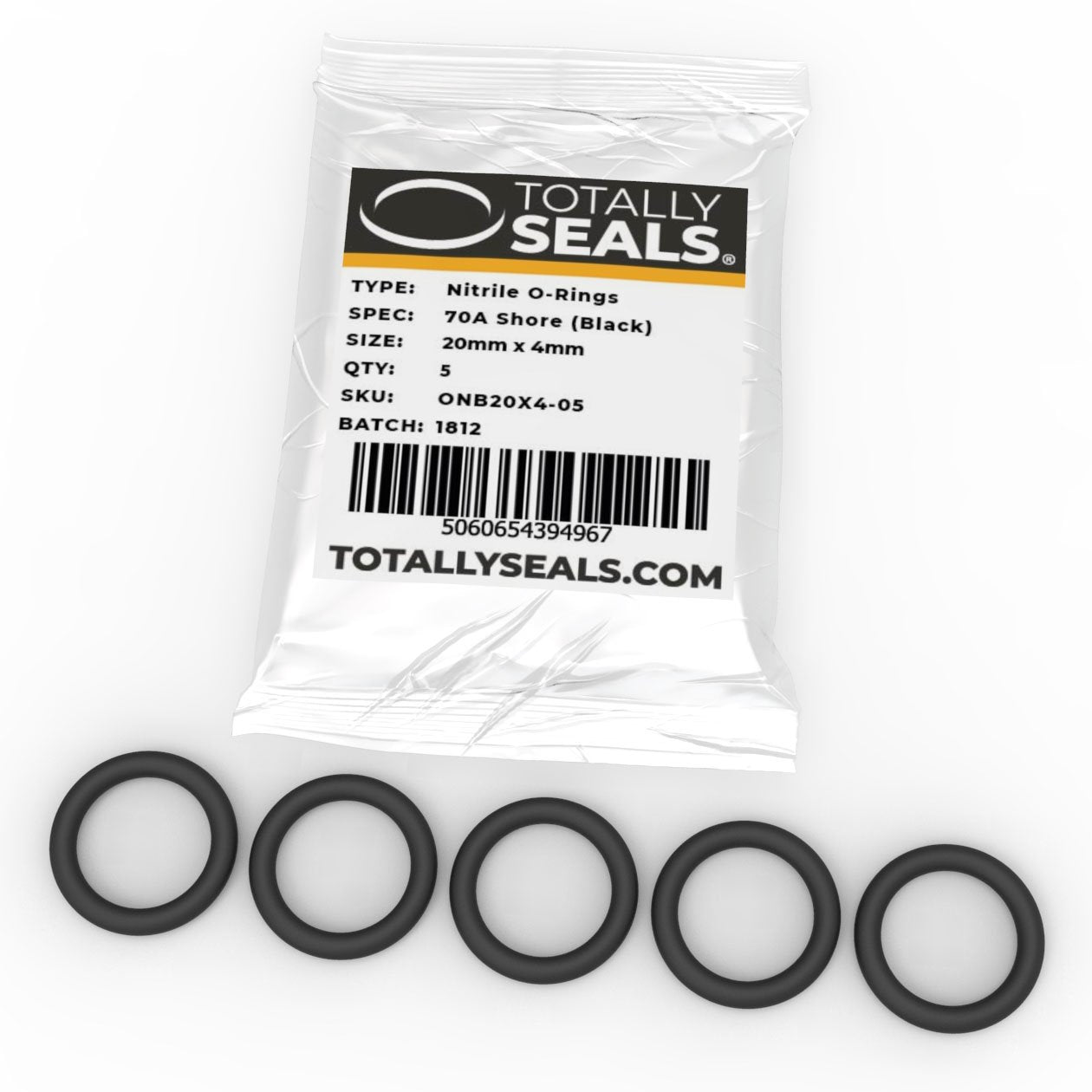 20mm x 4mm (28mm OD) Nitrile O-Rings - Totally Seals®