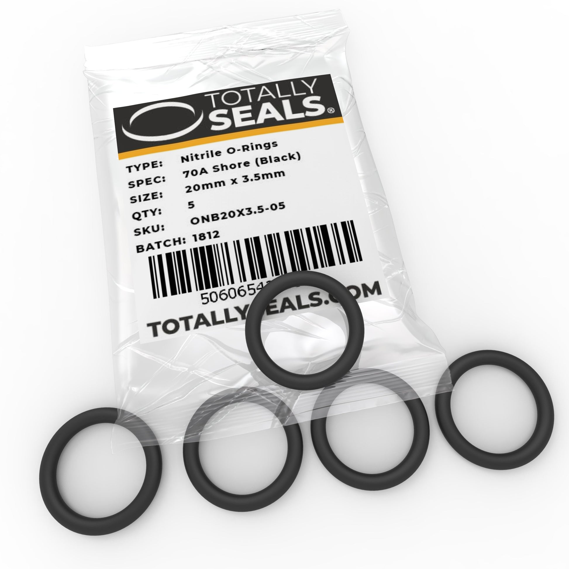20mm x 3.5mm (27mm OD) Nitrile O-Rings - Totally Seals®