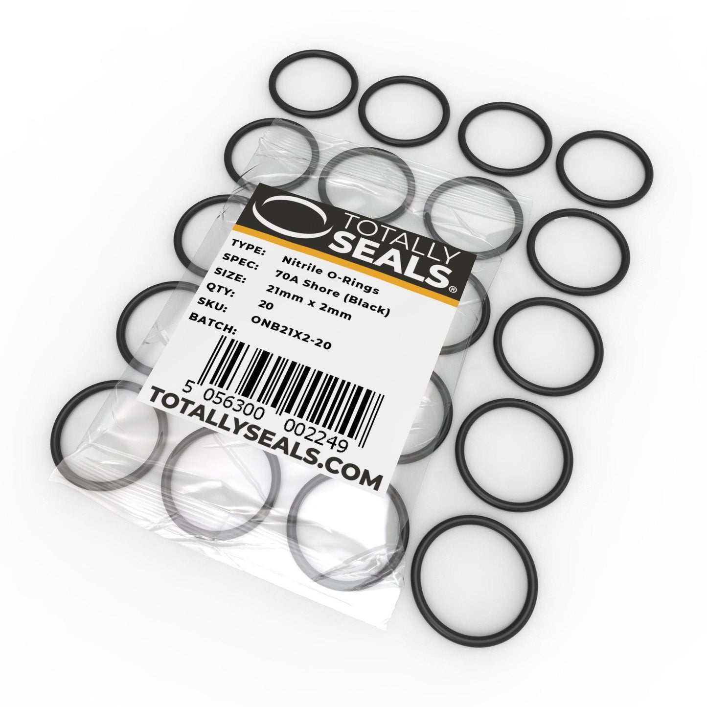 21mm x 2mm (25mm OD) Nitrile O-Rings - Totally Seals®