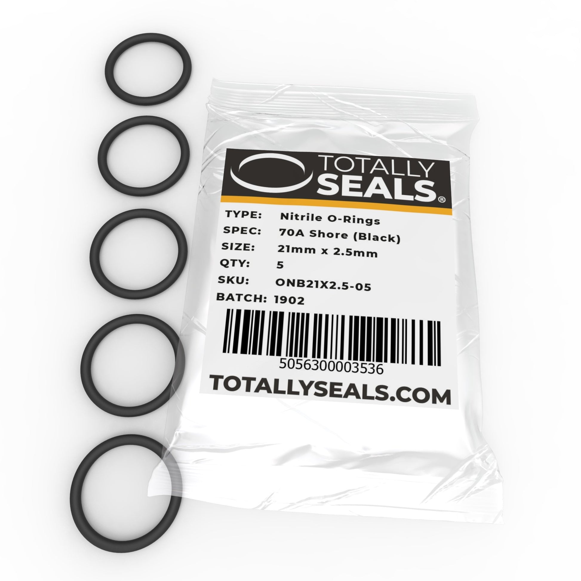 21mm x 2.5mm (26mm OD) Nitrile O-Rings - Totally Seals®
