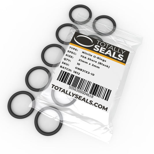 21mm x 3mm (27mm OD) Nitrile O-Rings - Totally Seals®