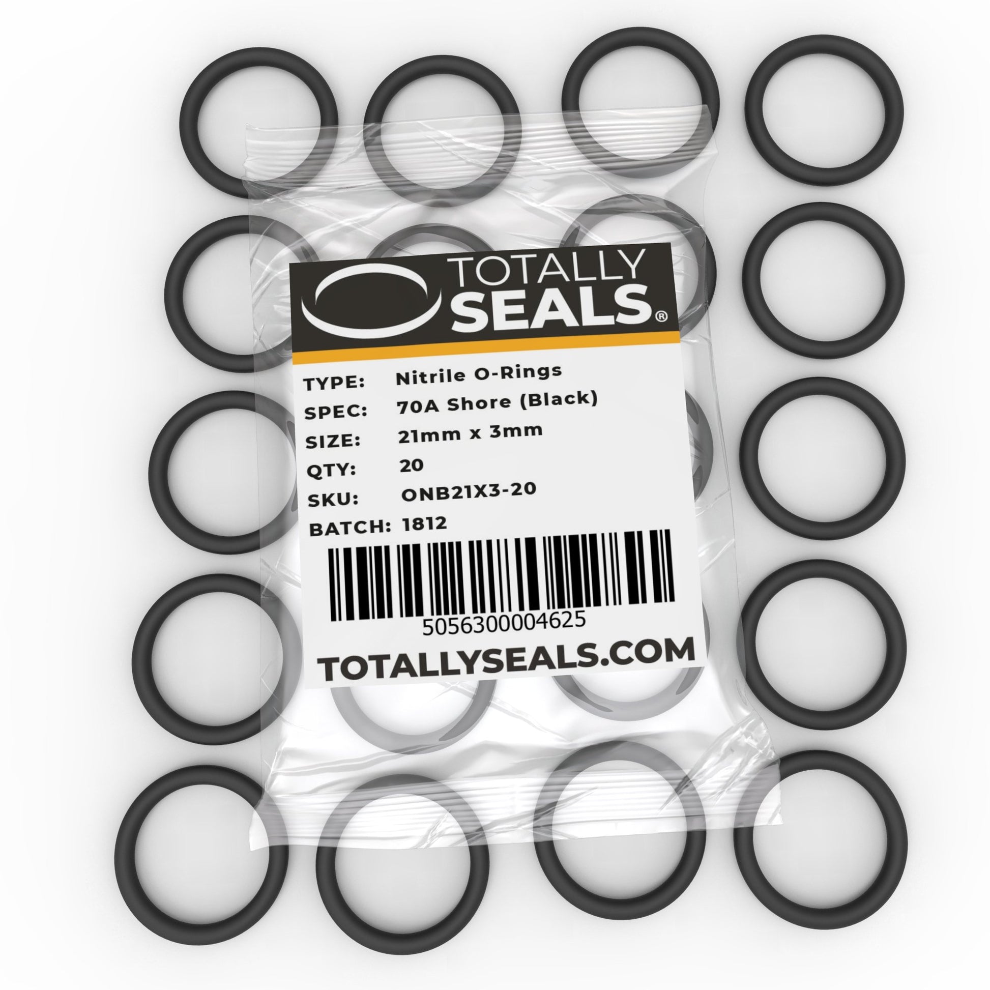 21mm x 3mm (27mm OD) Nitrile O-Rings - Totally Seals®