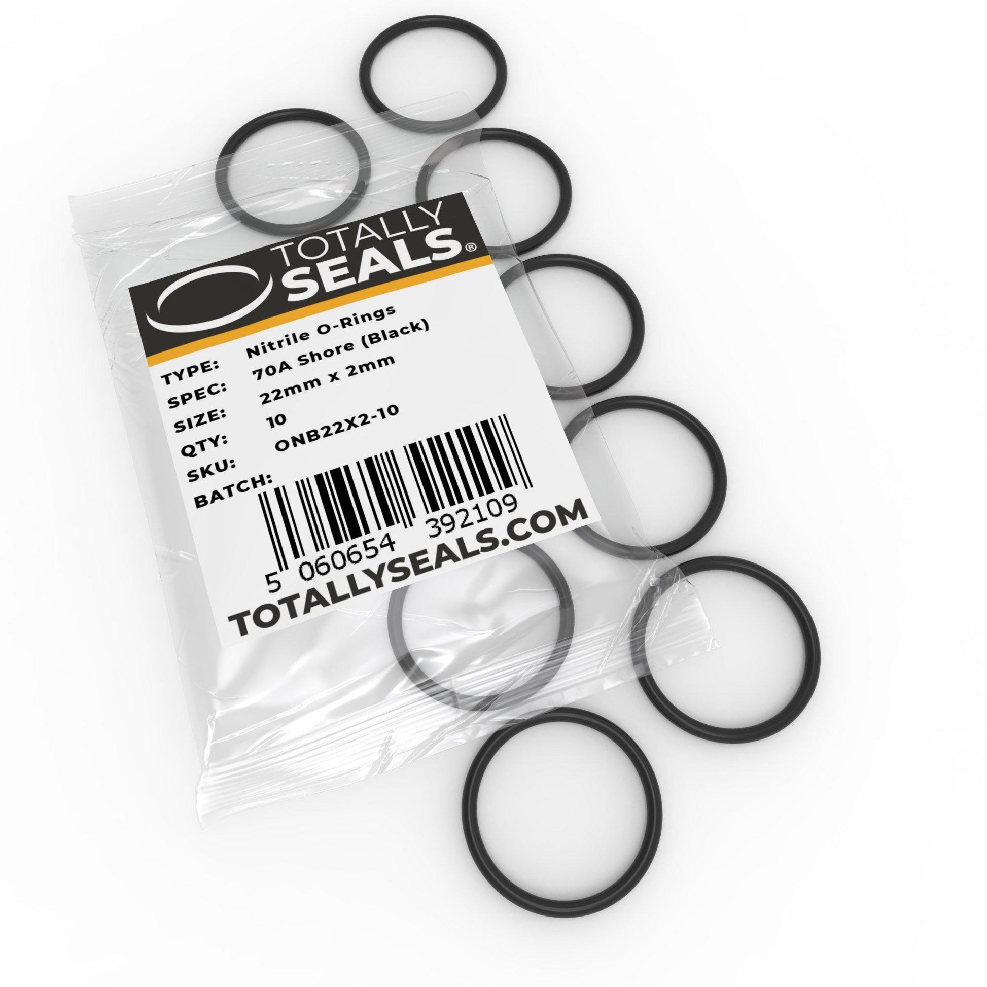22mm x 2mm (26mm OD) Nitrile O-Rings - Totally Seals®
