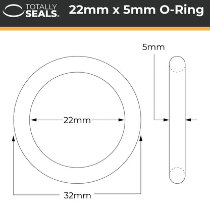 22mm x 5mm (32mm OD) Nitrile O-Rings - Totally Seals®
