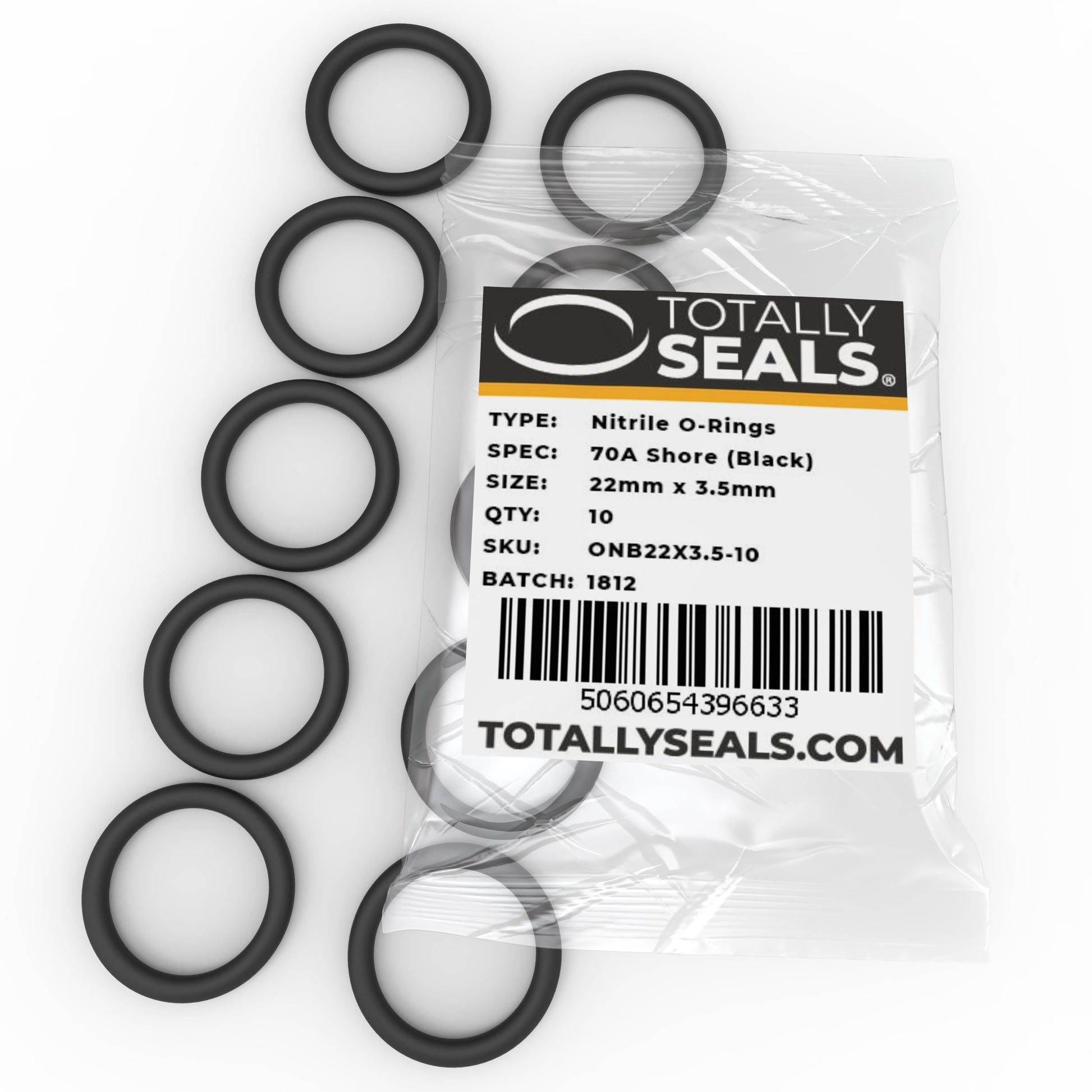 22mm x 3.5mm (29mm OD) Nitrile O-Rings - Totally Seals®