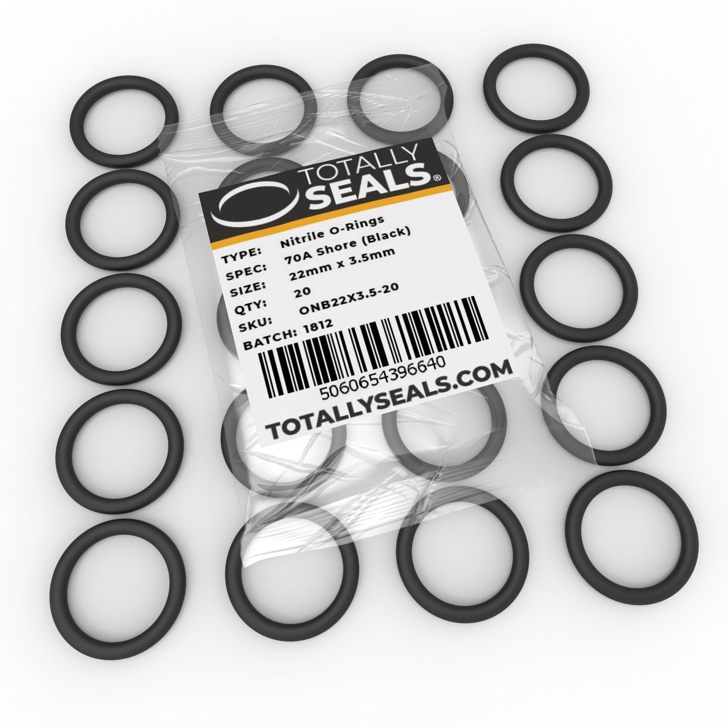 22mm x 3.5mm (29mm OD) Nitrile O-Rings - Totally Seals®