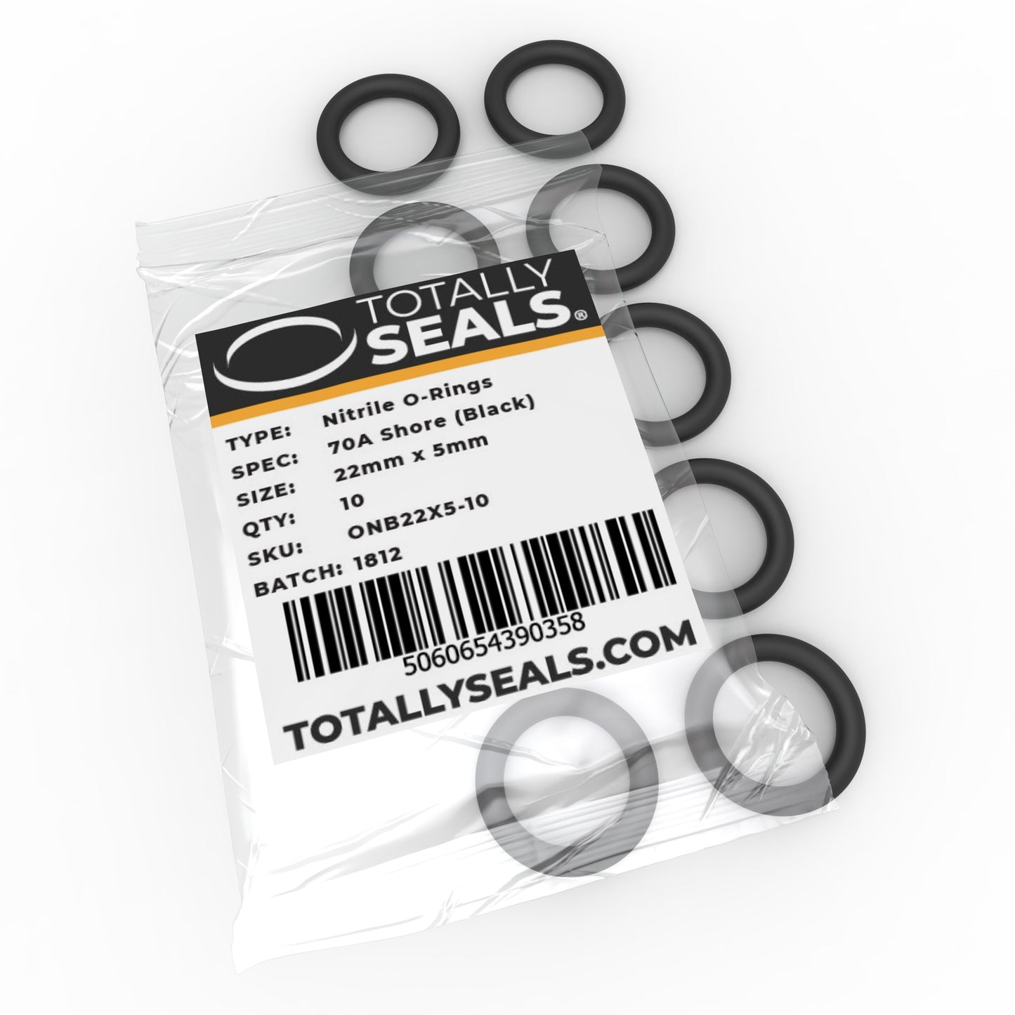 22mm x 5mm (32mm OD) Nitrile O-Rings - Totally Seals®