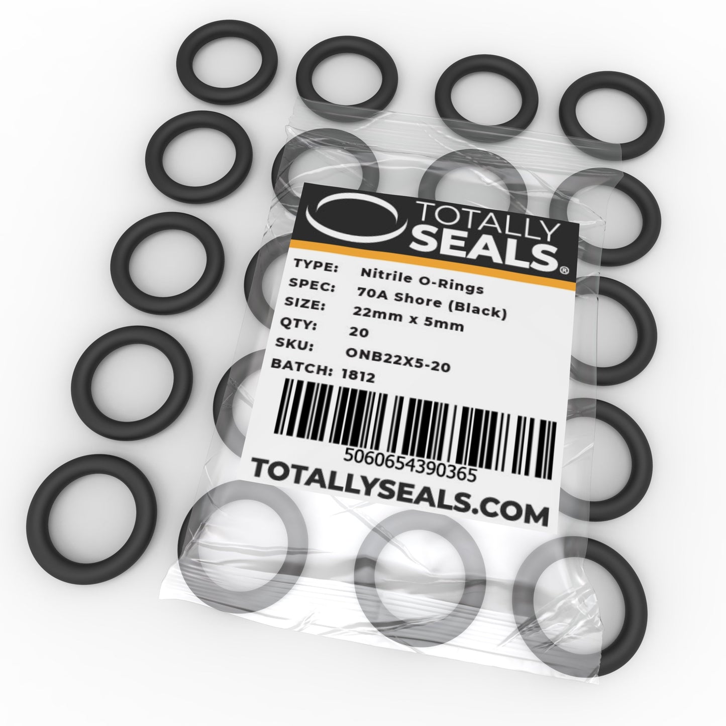 22mm x 5mm (32mm OD) Nitrile O-Rings - Totally Seals®