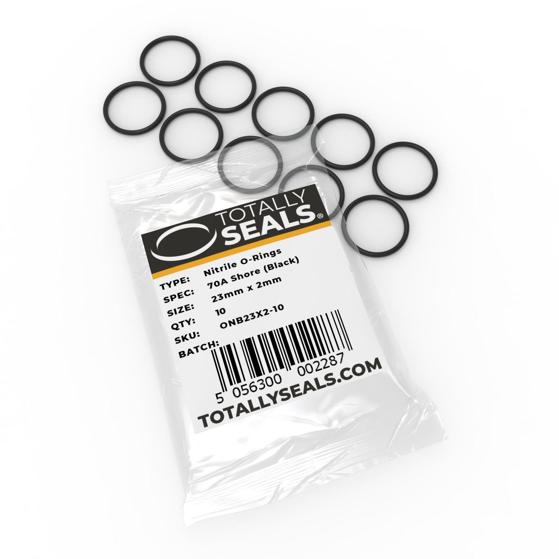 23mm x 2mm (27mm OD) Nitrile O-Rings - Totally Seals®