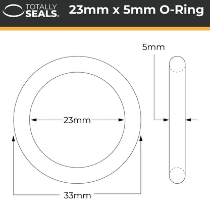 23mm x 5mm (33mm OD) Nitrile O-Rings - Totally Seals®