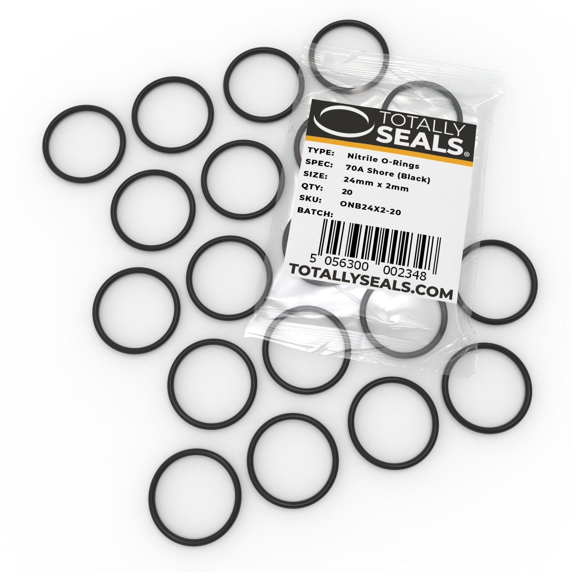 24mm x 2mm (28mm OD) Nitrile O-Rings - Totally Seals®