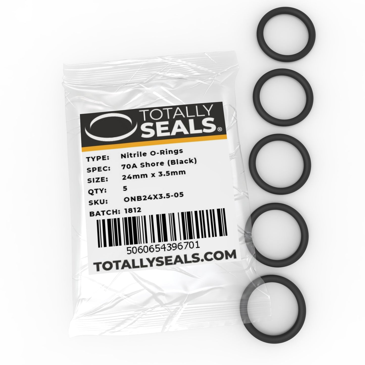 24mm x 3.5mm (31mm OD) Nitrile O-Rings - Totally Seals®