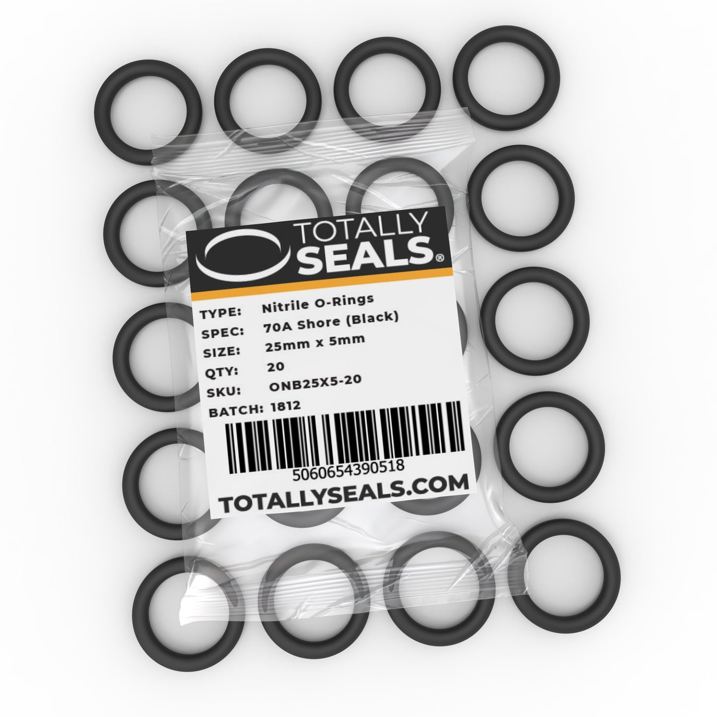 25mm x 5mm (35mm OD) Nitrile O-Rings - Totally Seals®