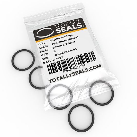 26mm x 2.5mm (31mm OD) Nitrile O-Rings - Totally Seals®