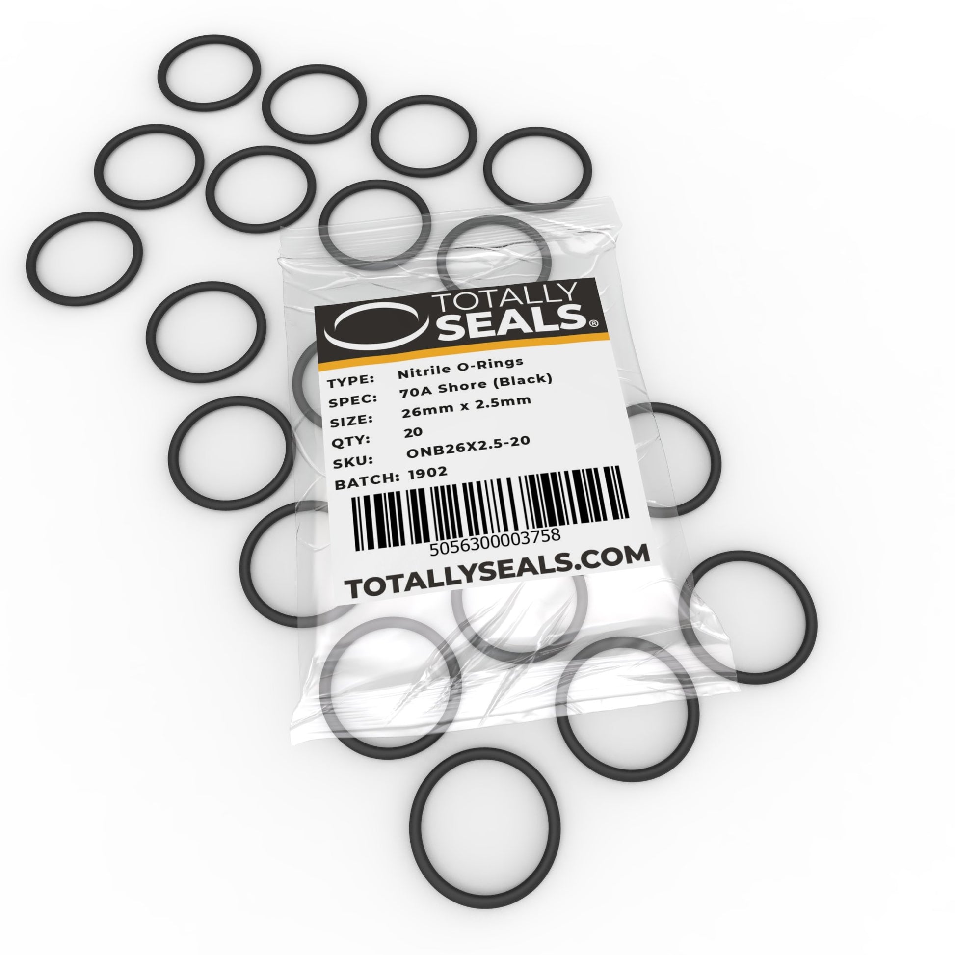 26mm x 2.5mm (31mm OD) Nitrile O-Rings - Totally Seals®