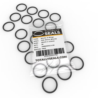 26mm x 2.5mm (31mm OD) Nitrile O-Rings - Totally Seals®