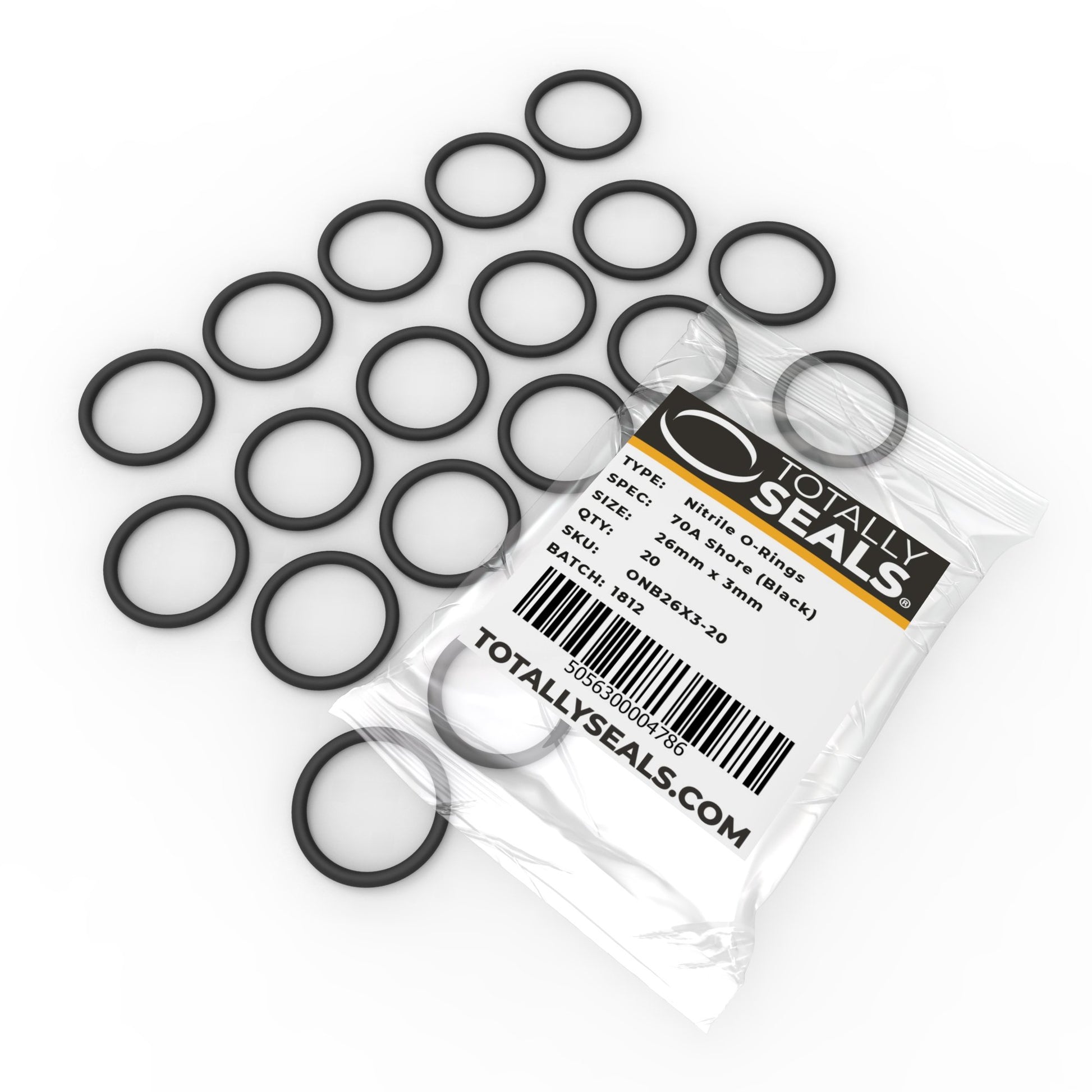26mm x 3mm (32mm OD) Nitrile O-Rings - Totally Seals®