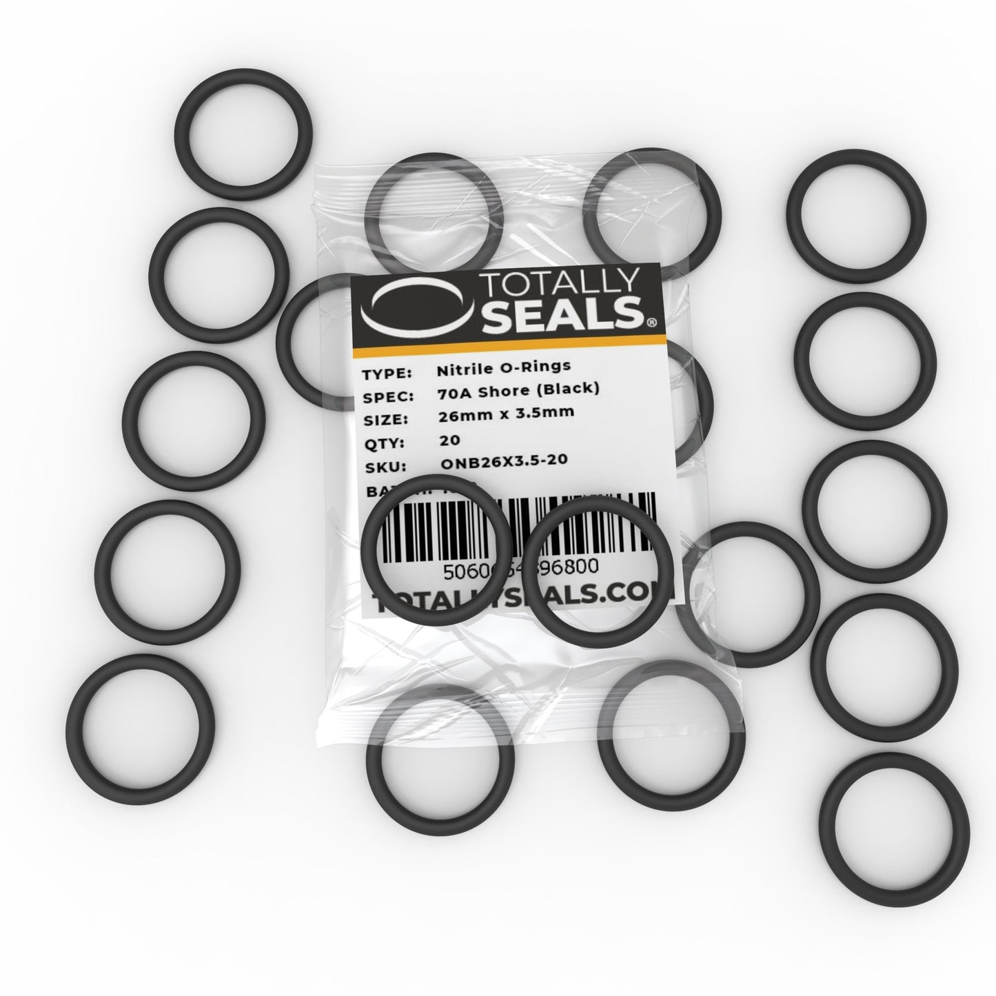 26mm x 3.5mm (33mm OD) Nitrile O-Rings - Totally Seals®