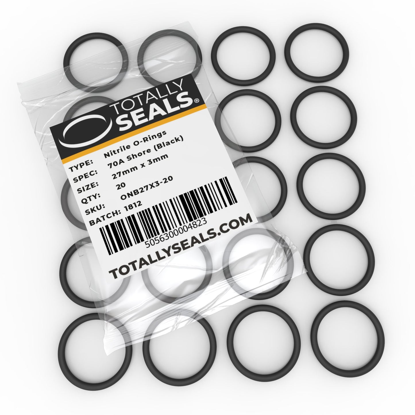 27mm x 3mm (33mm OD) Nitrile O-Rings - Totally Seals®