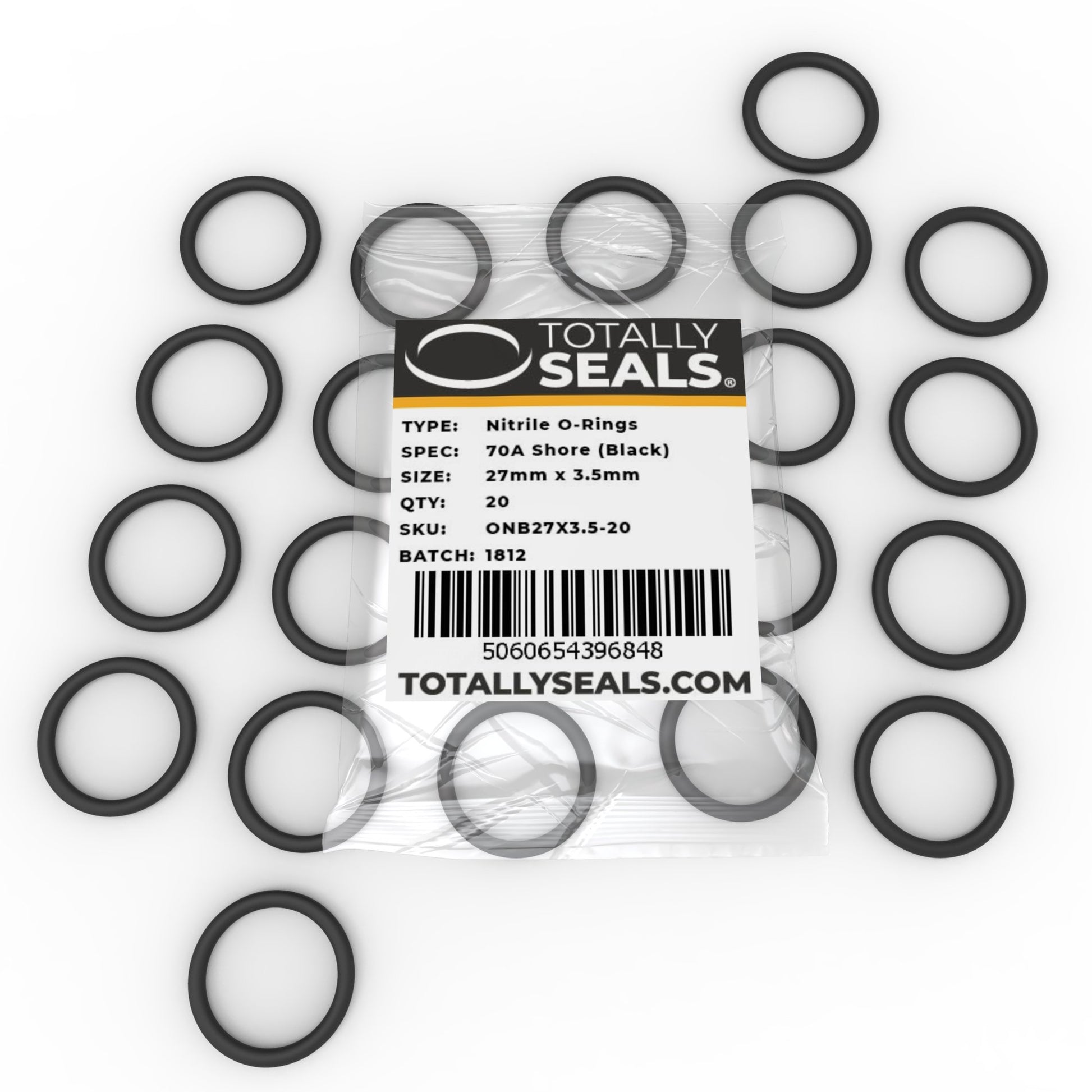 27mm x 3.5mm (34mm OD) Nitrile O-Rings - Totally Seals®