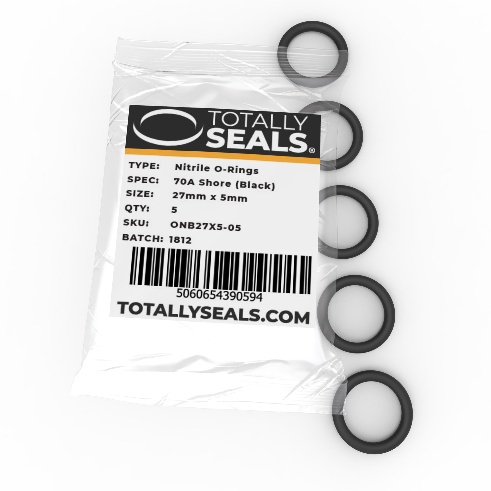 27mm x 5mm (37mm OD) Nitrile O-Rings - Totally Seals®