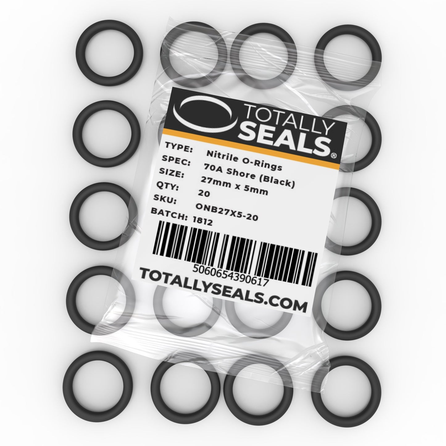 27mm x 5mm (37mm OD) Nitrile O-Rings - Totally Seals®