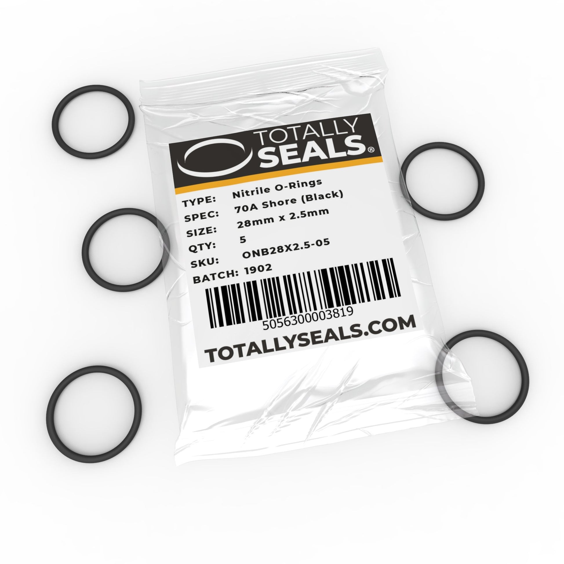 28mm x 2.5mm (33mm OD) Nitrile O-Rings - Totally Seals®