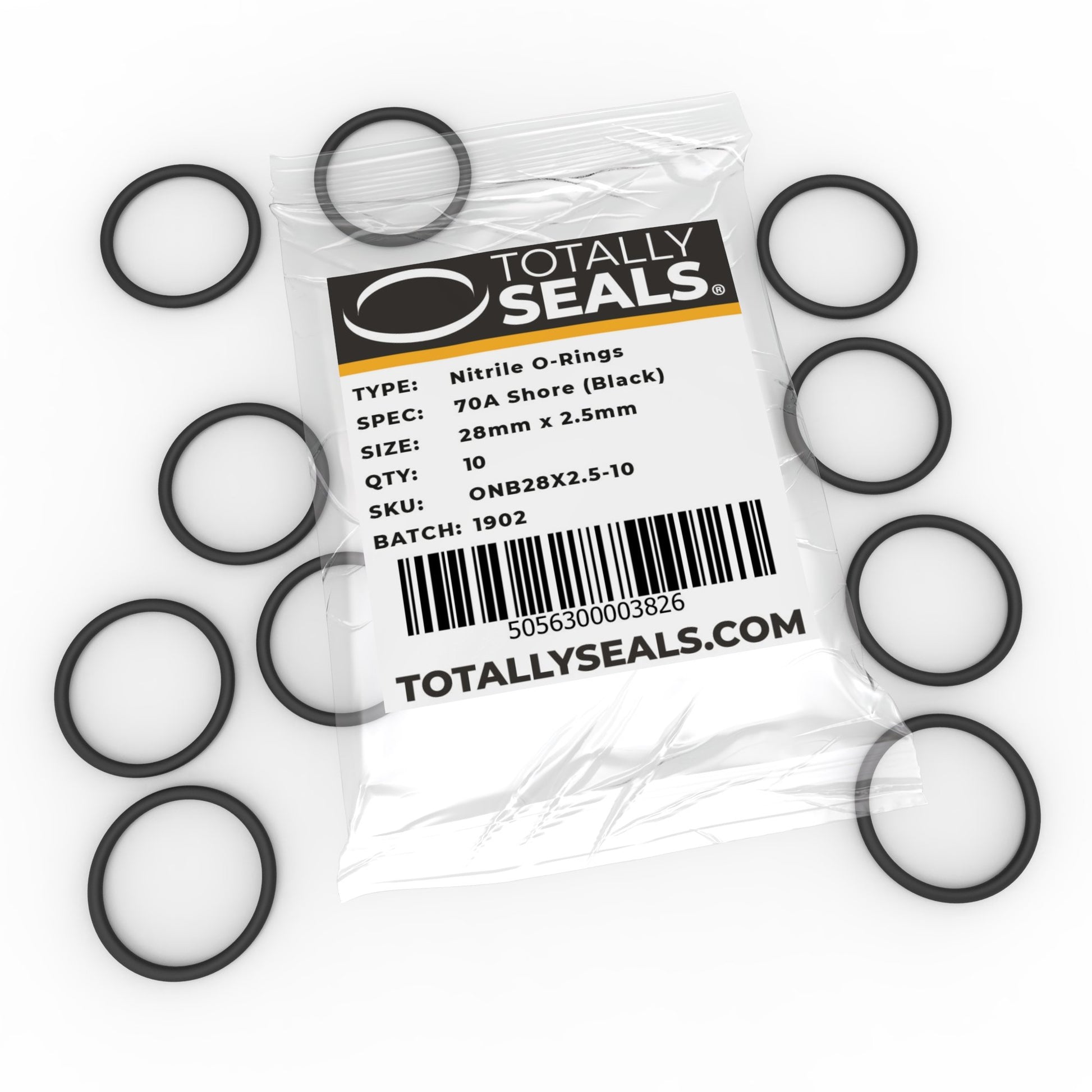 28mm x 2.5mm (33mm OD) Nitrile O-Rings - Totally Seals®