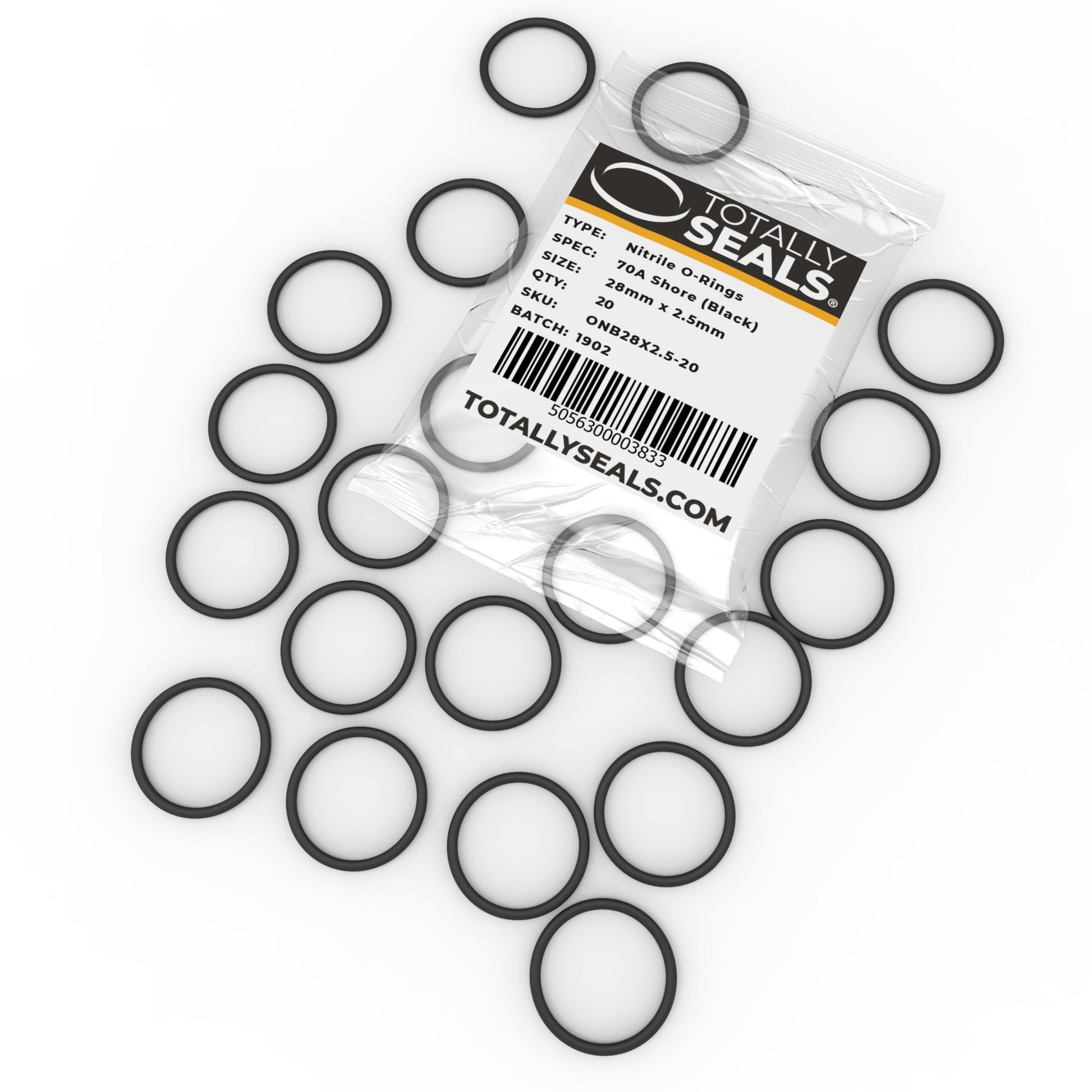 28mm x 2.5mm (33mm OD) Nitrile O-Rings - Totally Seals®