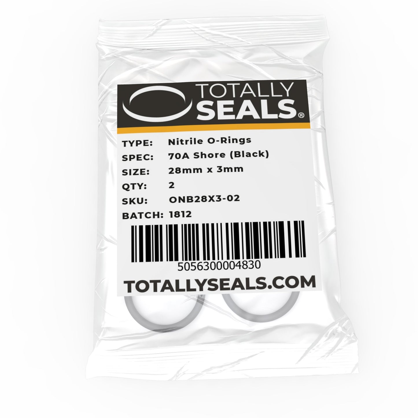 28mm x 3mm (34mm OD) Nitrile O-Rings - Totally Seals®